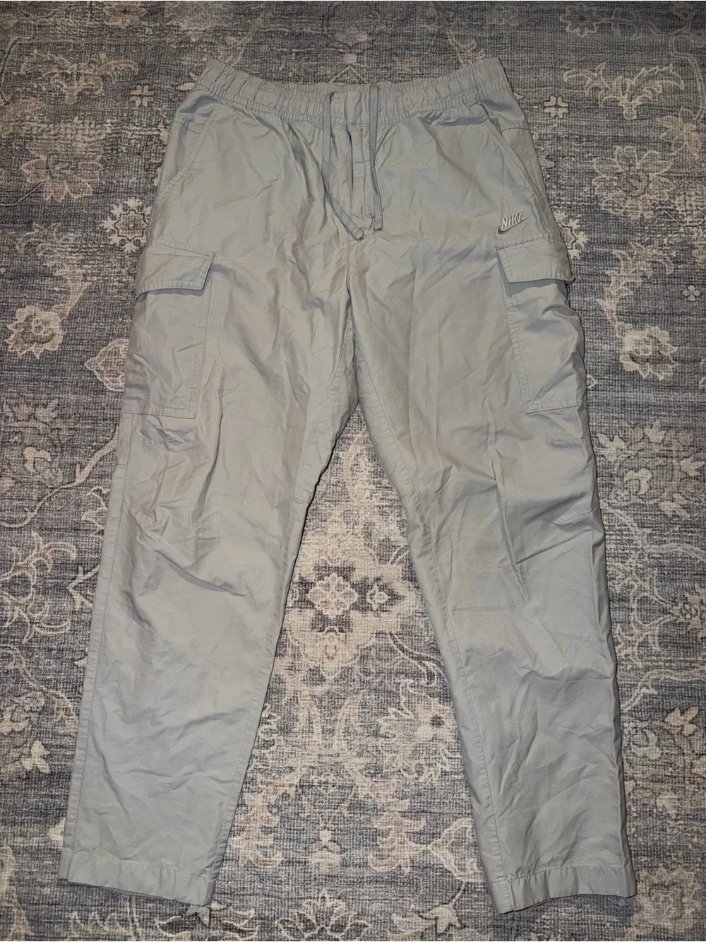Nike Light Gray Cargo Pants with Elastic Waist